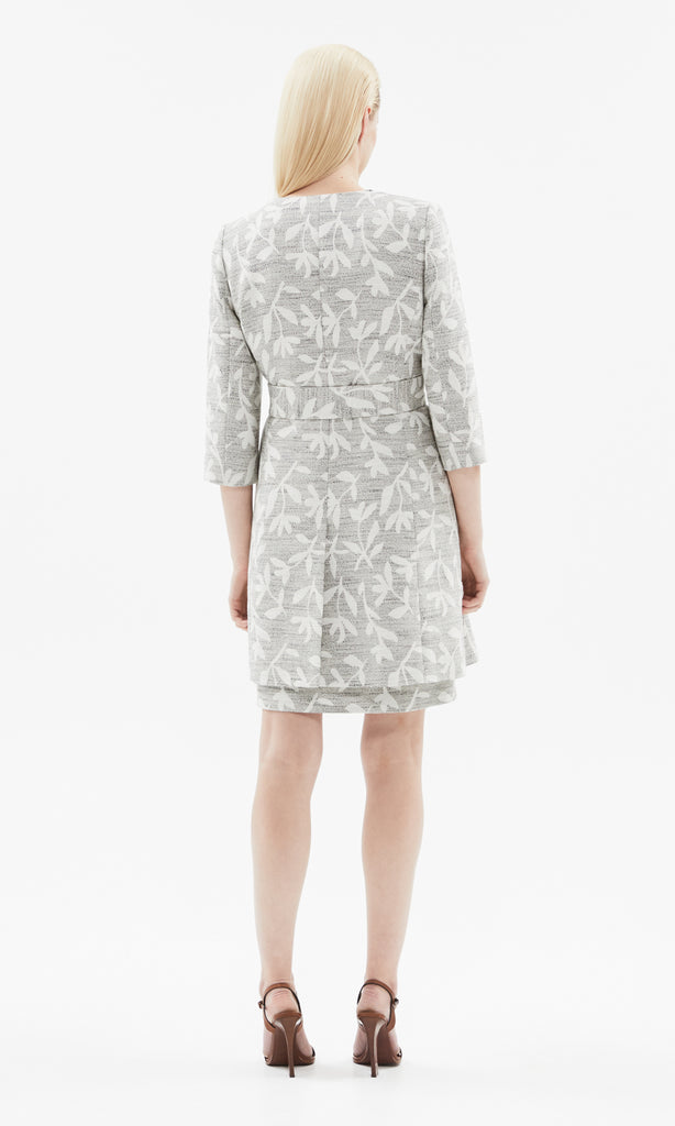Marmi Collarless Coat Ivory/Blk