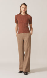 Exeter SS Ribbed Merino Crew Siena