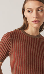 Exeter SS Ribbed Merino Crew Siena