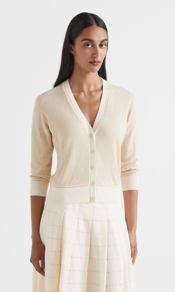 Florent Cardigan Flax /Ivory