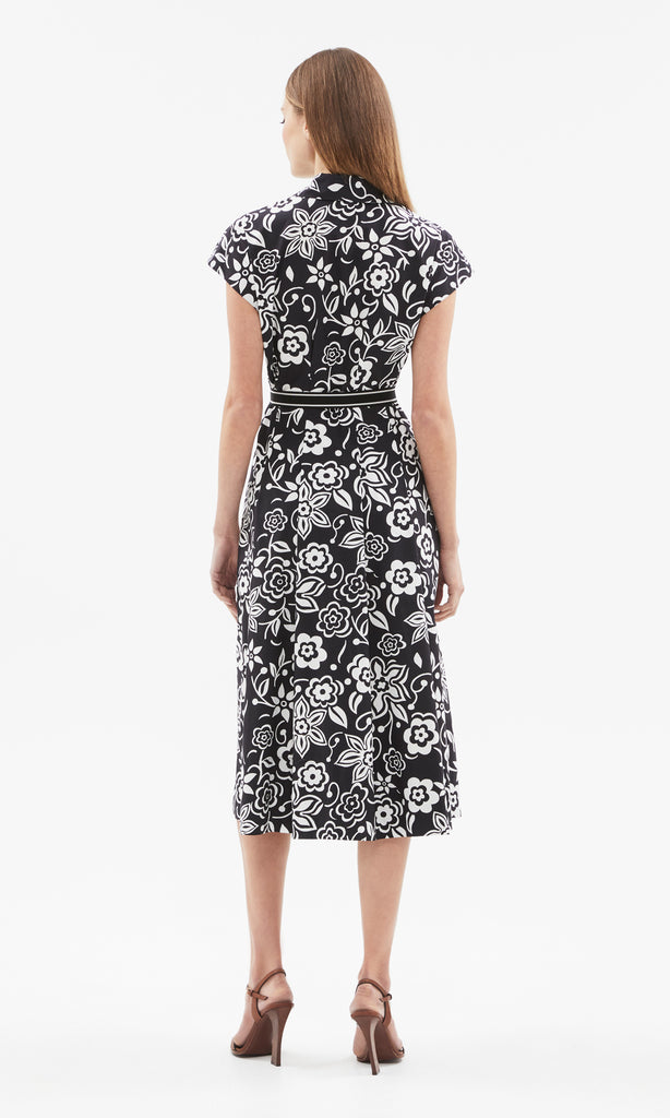 Lyon S/Sleeve Shirt Dress Blk/Ivory