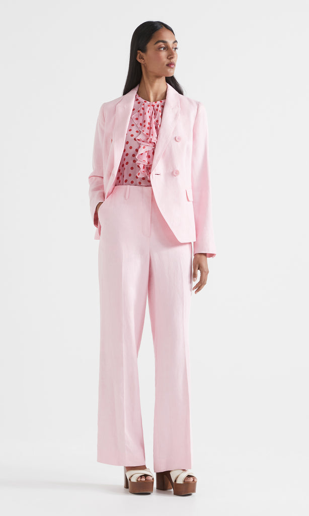 Pois Ruffle Blouse Cerise