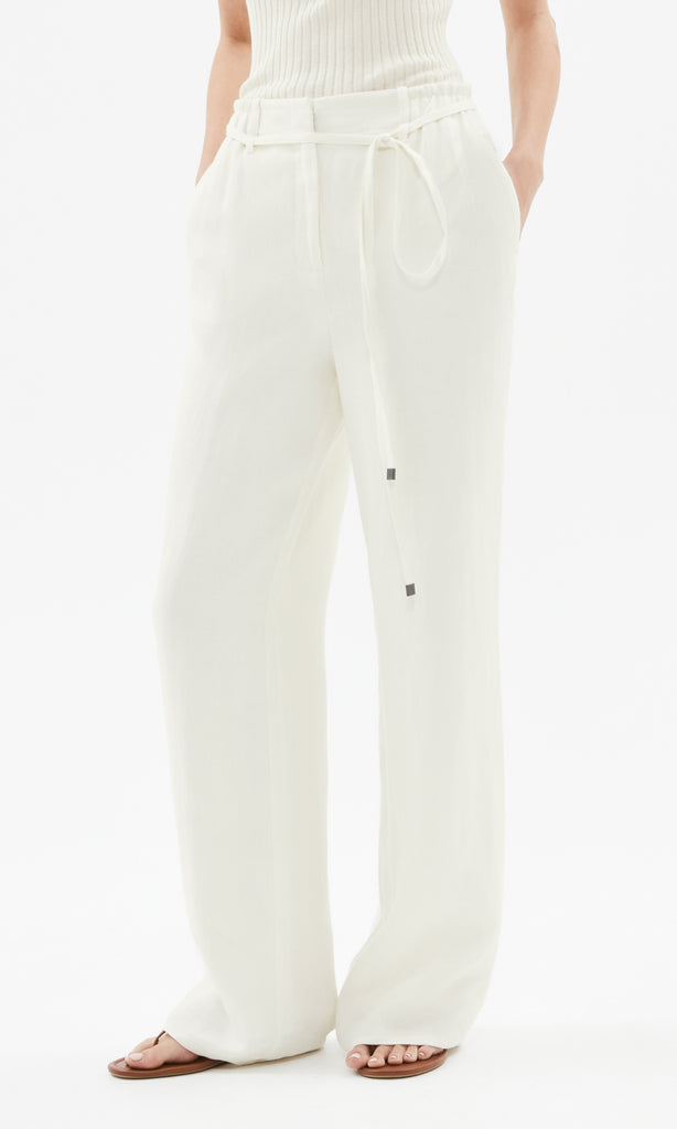 Carnaby Pant withTie belt Ivory