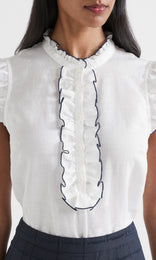 Aria Ruffle Top White