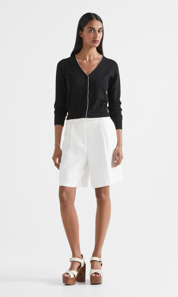 Vera Cardigan Black/Ivory