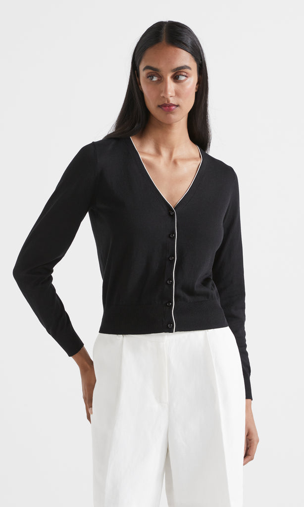 Vera Cardigan Black/Ivory