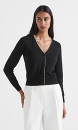 Vera Cardigan Black/Ivory
