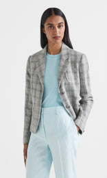 Glenda Plaid Jacket  Sky