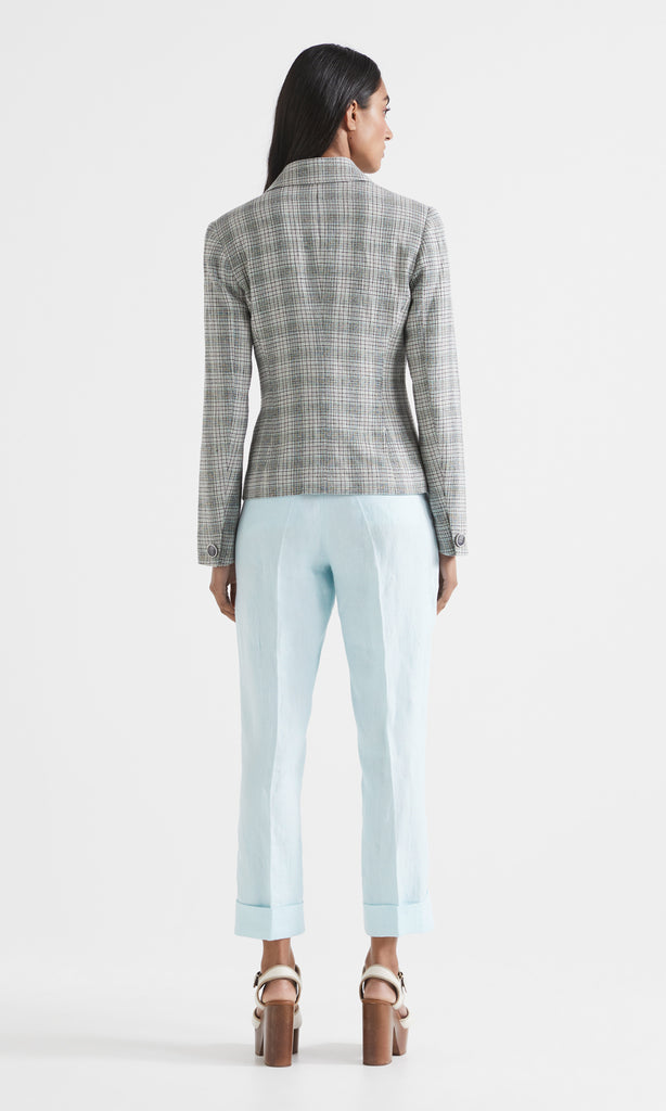 Glenda Plaid Jacket  Sky