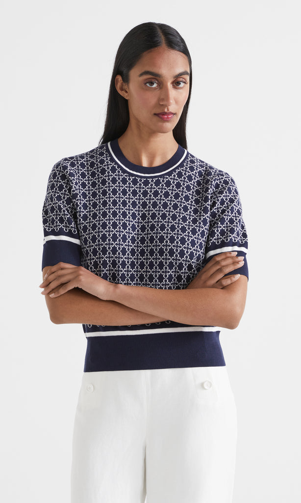 Rousse SS Crew Navy/Ivory R