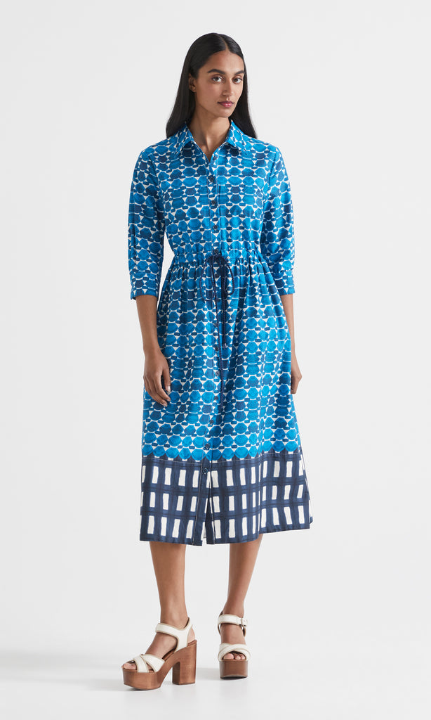 Modena Button Front Dress Indigo