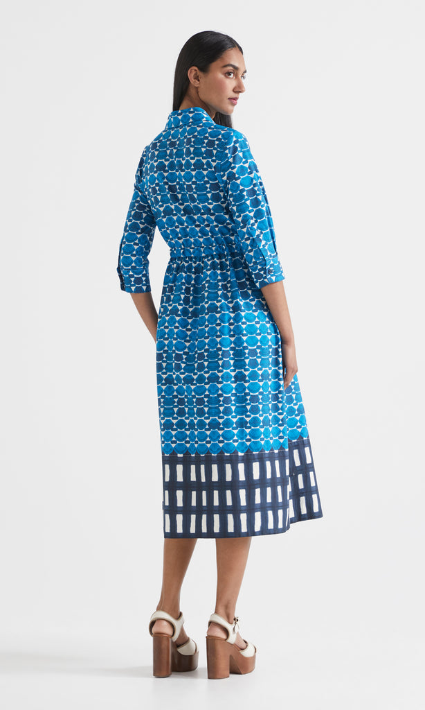 Modena Button Front Dress Indigo