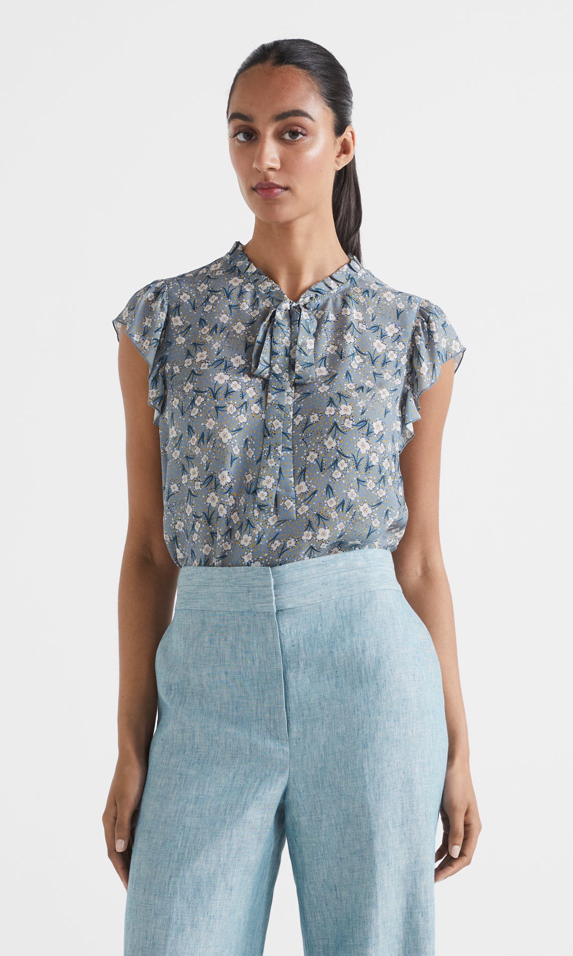 Redoute S/S Top Coastal Blue
