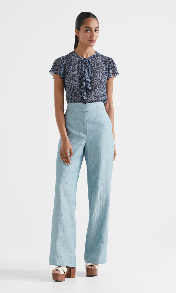 Inveclyde Ruffle Top Navy
