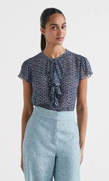 Inveclyde Ruffle Top Navy