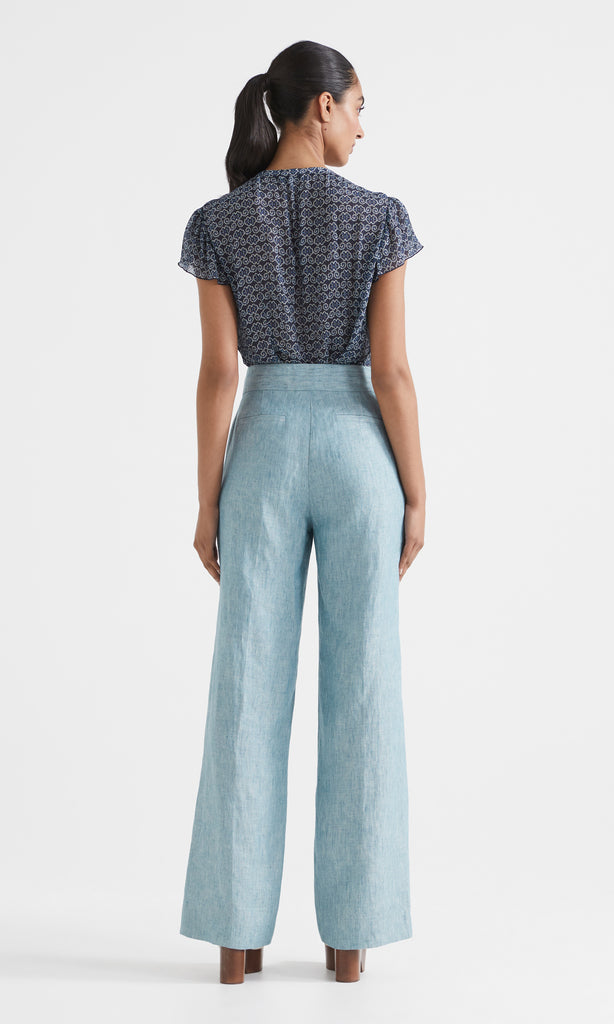 Inveclyde Ruffle Top Navy
