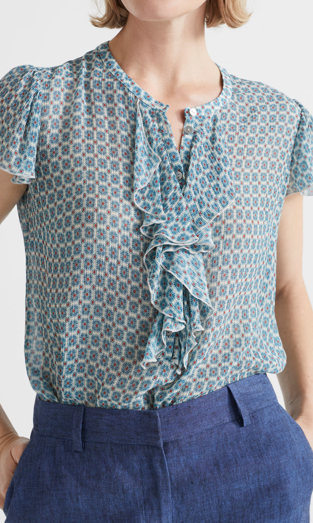 Terrazzo Blouse  Indigo