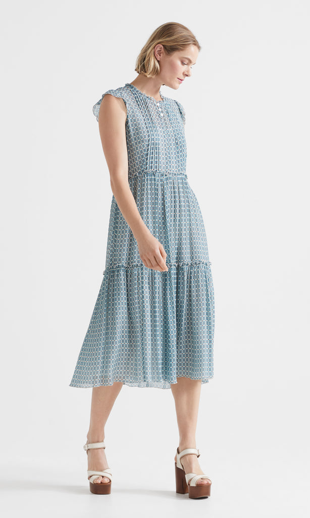 Terrazzo Layered Dress Indigo