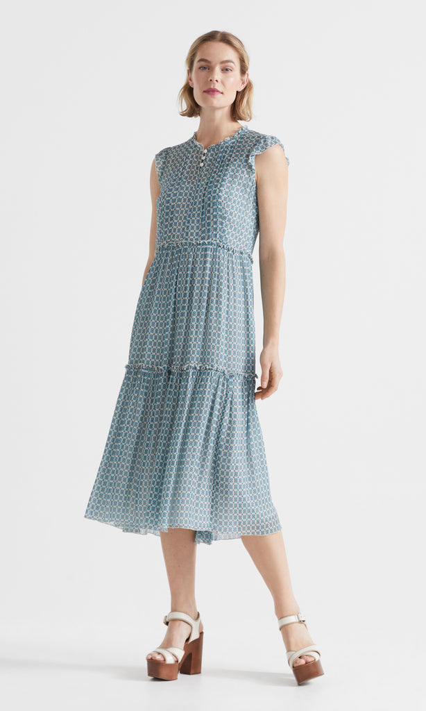 Terrazzo Layered Dress Indigo