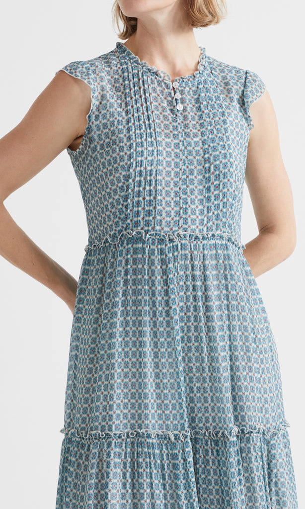 Terrazzo Layered Dress Indigo