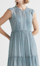 Terrazzo Layered Dress Indigo