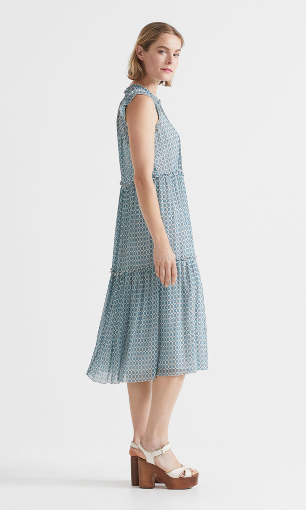 Terrazzo Layered Dress Indigo