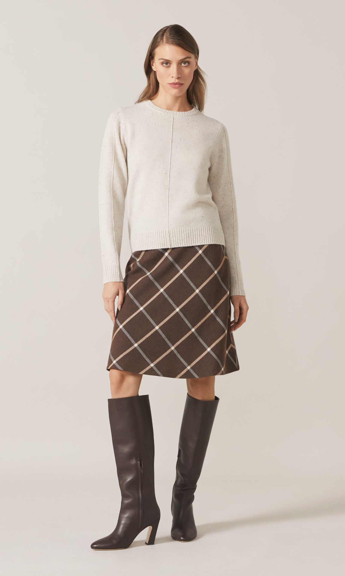 Bristow Bias Skirt Chocolate