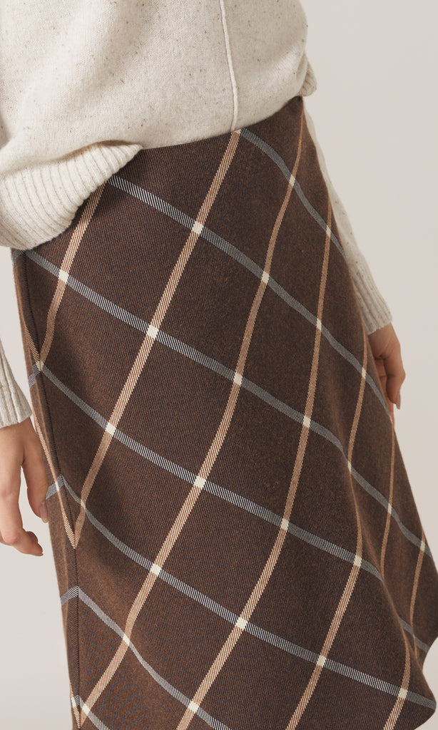 Bristow Bias Skirt Chocolate