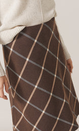 Bristow Bias Skirt Chocolate