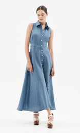 Positano Dress  Chambray Blue