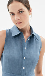 Positano Dress  Chambray Blue