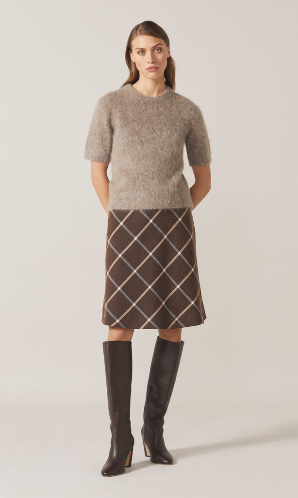 Bristow Bias Skirt Chocolate