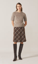 Bristow Bias Skirt Chocolate