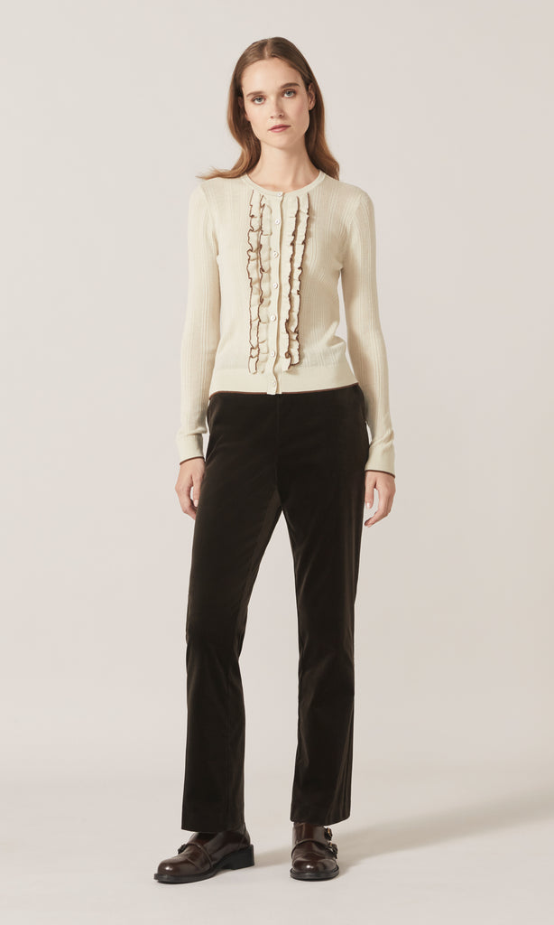 Exeter LS Ruffle Top Putty