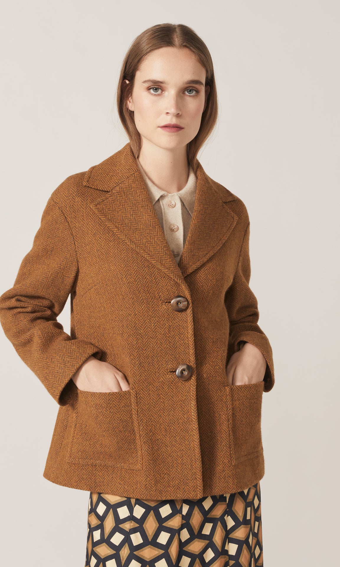 Chevron Coat Amber