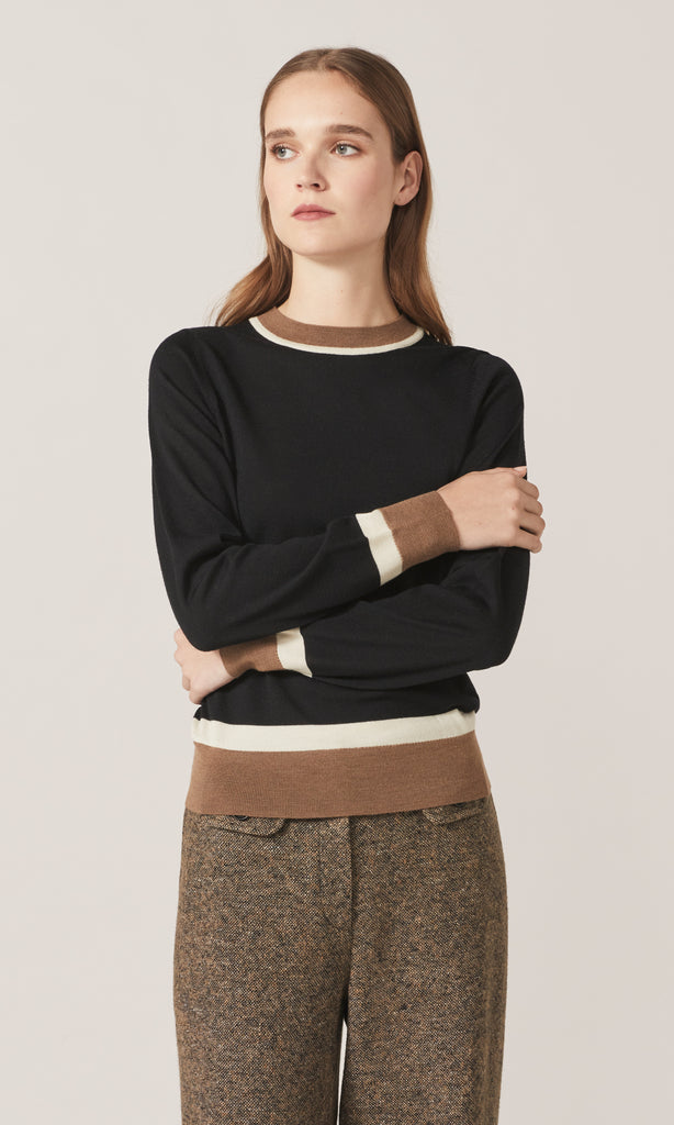 Exeter LS Merino Crew Black