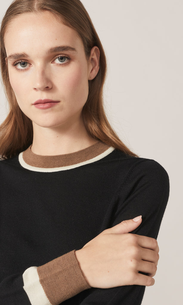 Exeter LS Merino Crew Black