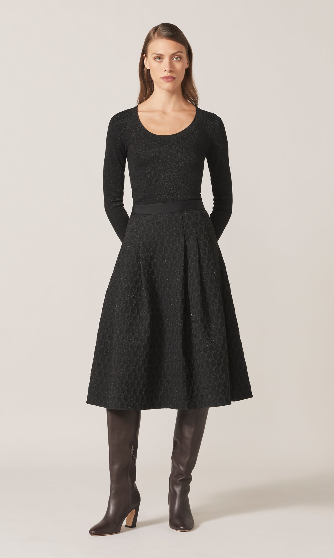Maline A-Line Skirt    Black
