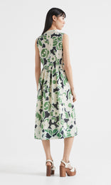 Meriah Button Front Dress Green