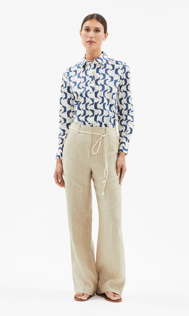 Aria Shirt Blue /Ivory