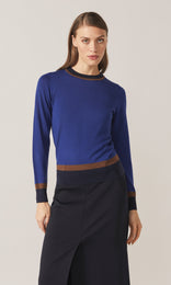 Exeter LS Merino Crew Cobalt