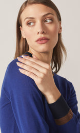 Exeter LS Merino Crew Cobalt