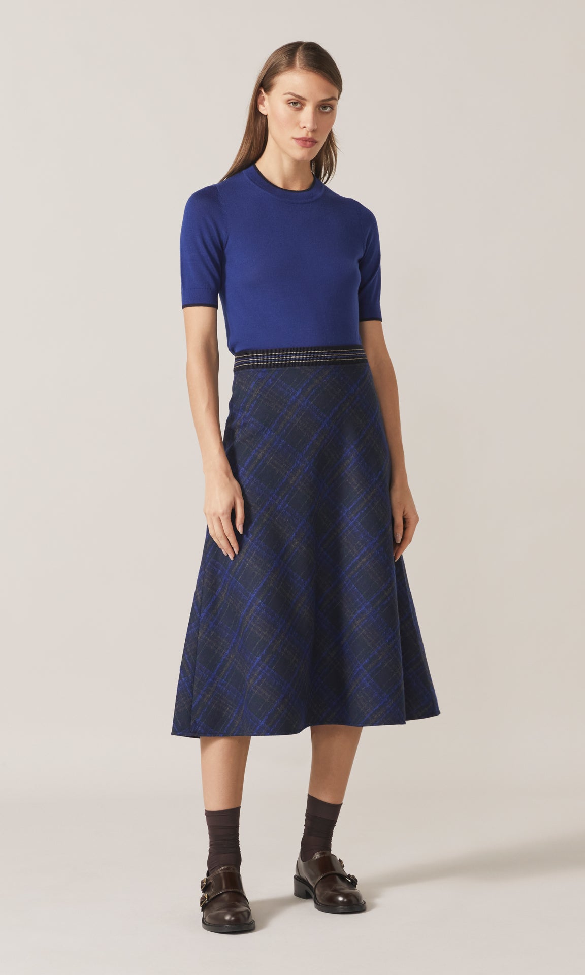 Stewart Bias Skirt  Cobalt