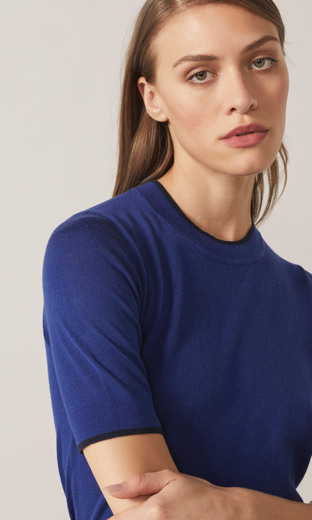 Exeter S/S Merino Cobalt