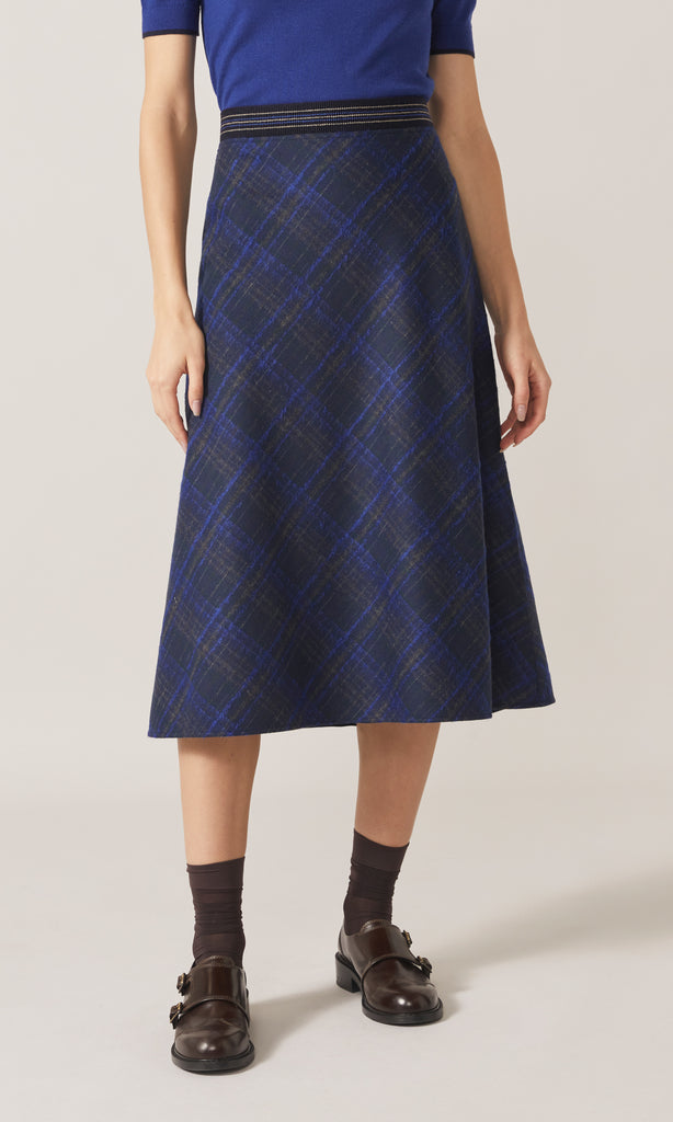 Stewart Bias Skirt  Cobalt