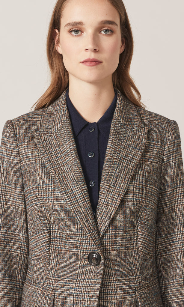 Drummond Plaid Blazer Chocolate