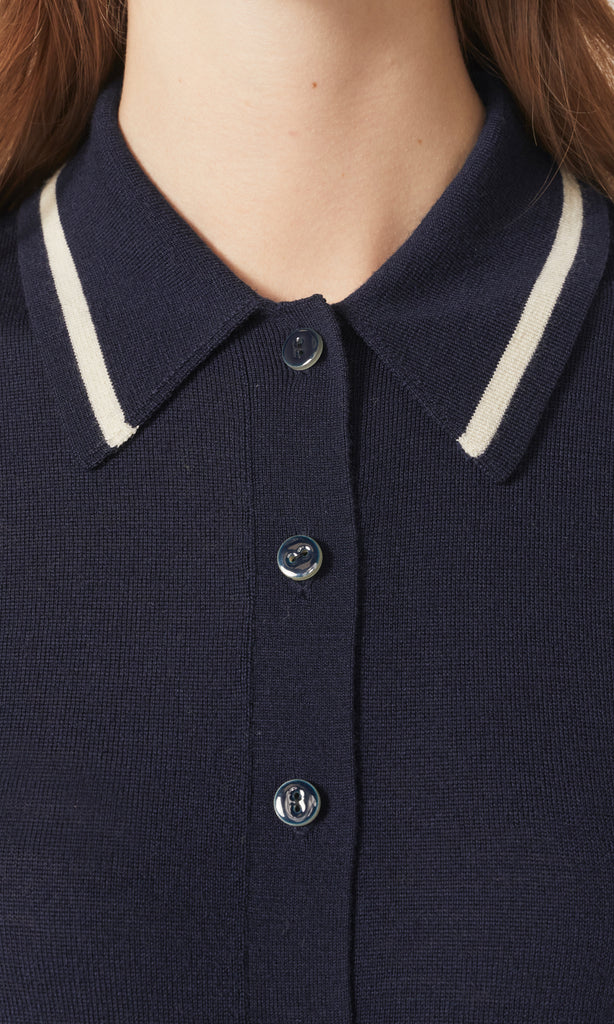 Exeter Collared Cardigan Navy