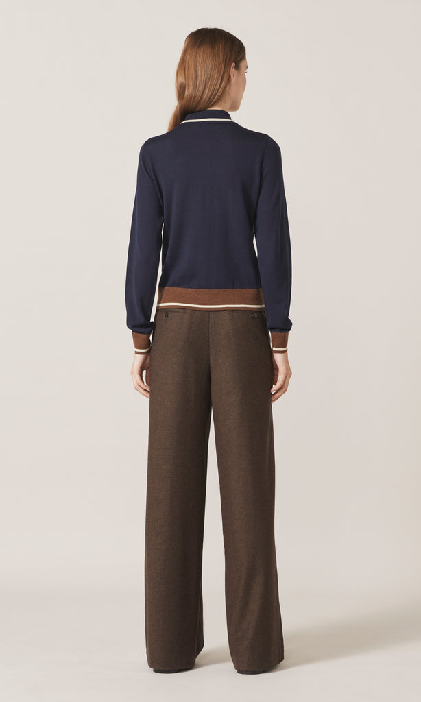 Exeter Collared Cardigan Navy