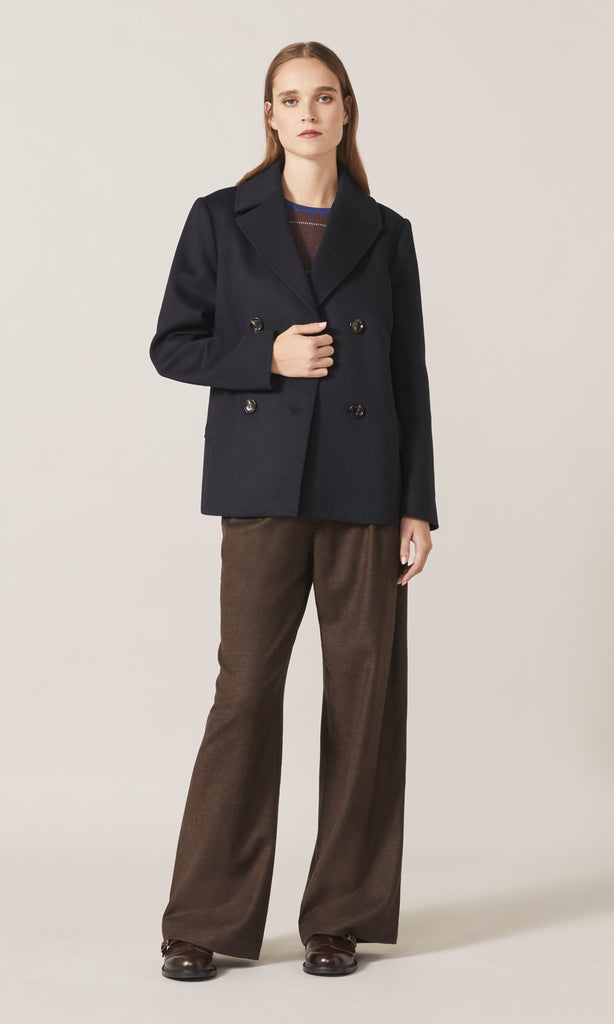 Kelly Dble Breasted Coat Navy