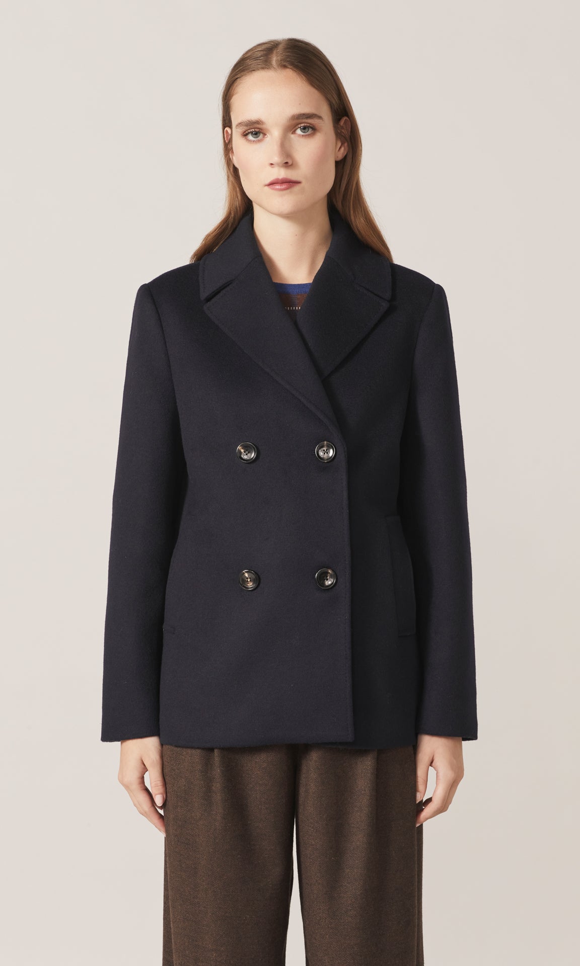 Kelly Dble Breasted Coat Navy
